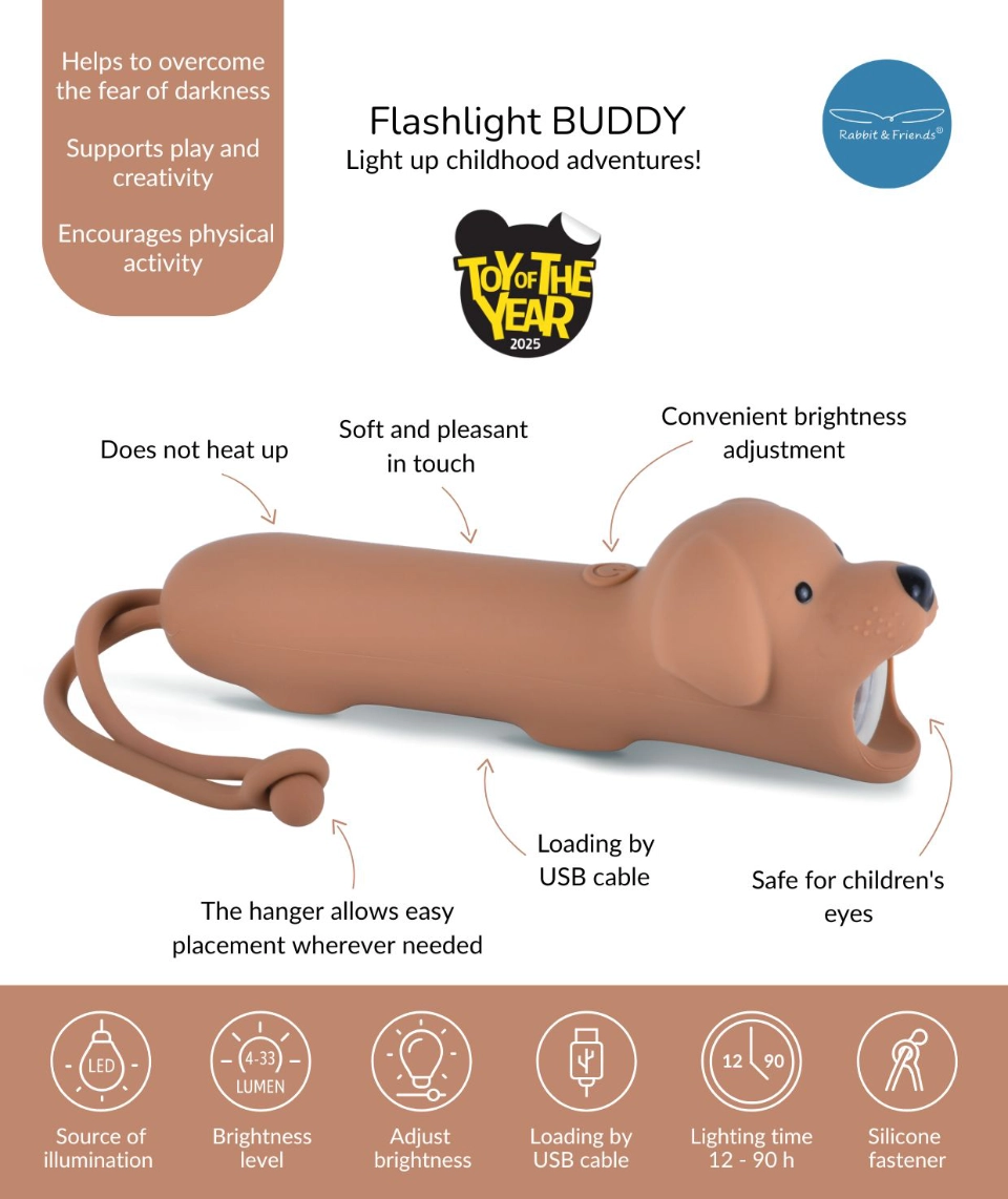 Lommelykt hund - Buddy, Rabbit&Friends - Bilde 2