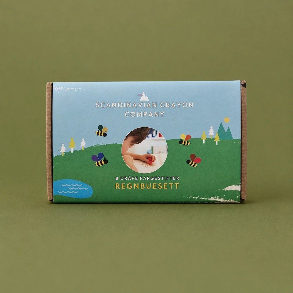 Dråpe fargestifter, Regnbuesett (8 stk.), Scandinavian Crayon Company